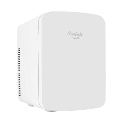 Cooluli Infinity White 15 Liter Compact Portable Cooler Warmer Mini Fridge for Bedroom, Office, Dorm, Car - Great for Skincare & Cosmetics (110-240V/12V)