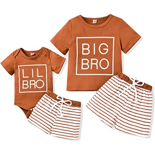 Baby Boy Matching Outfits Big Brother/Little Brother T-shirt+Short Pants Summer Matching Outfits