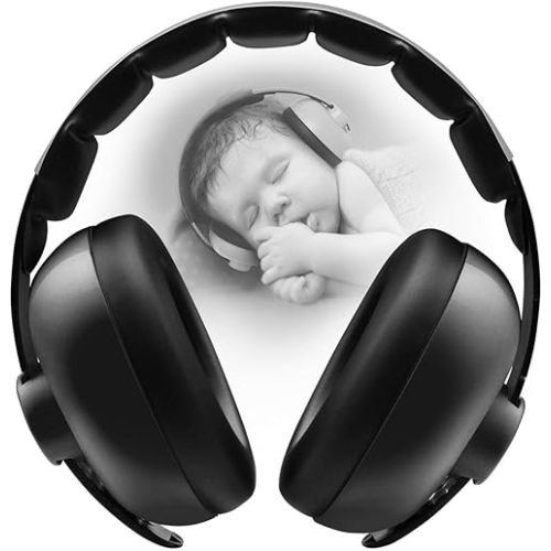 Baby Headphones Noise Cancelling Headphones for Babies for 3 Months to 3 Years (Black)