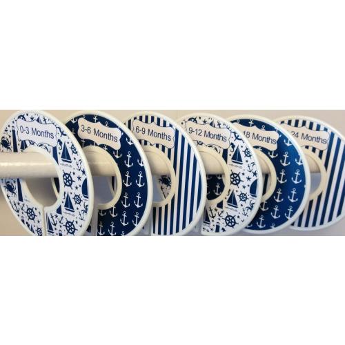 Baby Closet Dividers in Navy Nautical Anchors Sailboats Lighthouses Ocean Sea CD606 Baby Boy Shower Gift Nursery Clothes Organizers