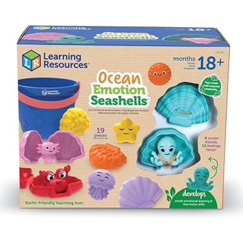 Learning Resources Ocean Emotions Seashells, Ocean Animals Figures, Seaside Game, Sand Toys, Sensory Toys, Sensory Bin, Toddler Outdoor, Preschool Classroom Must Haves, Montessori