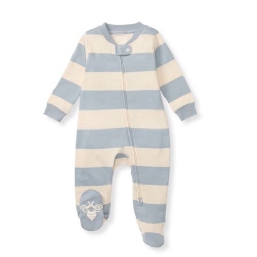 Rugby Stripe Organic Cotton Sleep And Play Quarry