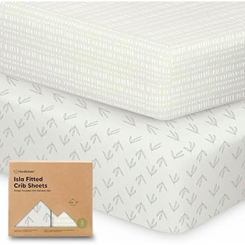 2-Pack Crib Sheets for Boys, Girls - Viscose Derived from Bamboo Fitted Crib Sheet, Baby Crib Sheets Neutral, Crib Mattress Sheet, Toddler Bed Sheets, Baby Sheets for Crib Fitted Sheets (Fleur)