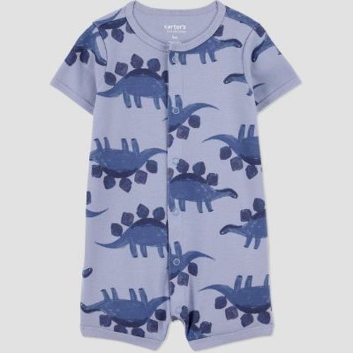 Carter's Just One You® Baby Boys' Short Sleeve Dinosaur Romper - Blue 12M: Cotton, Snap Closure, Short Sleeve