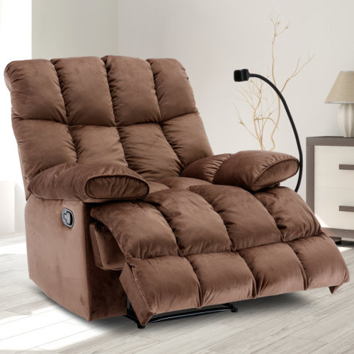 Oversized Recliner ,Manual Recliner Adults Soft Overstuffed Arms And Back,Velvet Recliner Chair,Big and Tall Recliners for Adults 400lbs for Living Room, Bedroom