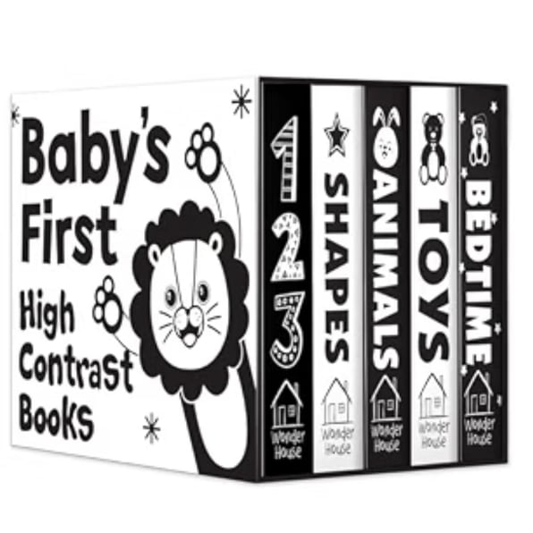 Baby’s First High-Contrast Books Boxed Set [Box Set of 5] - Age Group: 0+ / Black and White Tummy Time Books /Illustrated Board Book for Kids/Toddlers / (High Contrast Board Books)