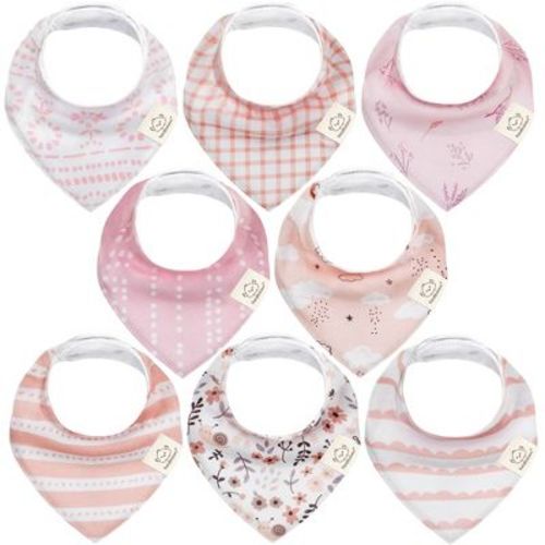 8pk Organic Baby Bandana Bibs, Baby Drool Bibs For Baby Boy, Girl, Baby Bibs For Infant, Newborn (butterflies)