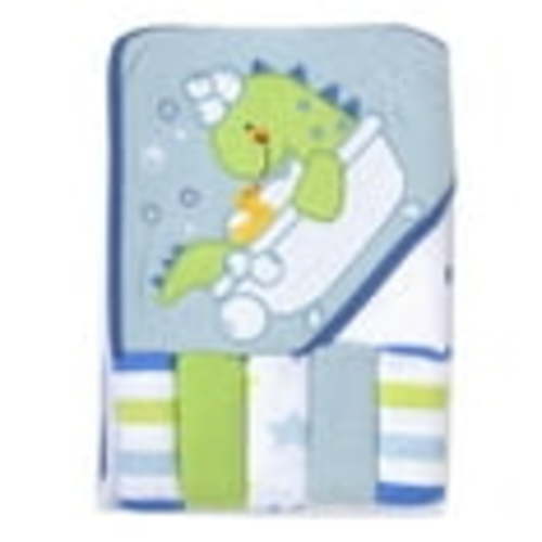 Baby Essentials 6 Piece Embroidered Hooded Cotton Bath Towel and Washcloth Set for Infants, Newborns and Toddlers 6 – 12 Months for Bath Time, Showers, Lounge, Beach and Pool in Refreshed Rex