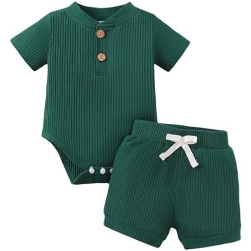 Jecson Newborn Boy Clothes Baby Boy Outfits Set Baby Boy Summer Clothes Soft Cotton Short Sleeve Top and Shorts for 0-18M
