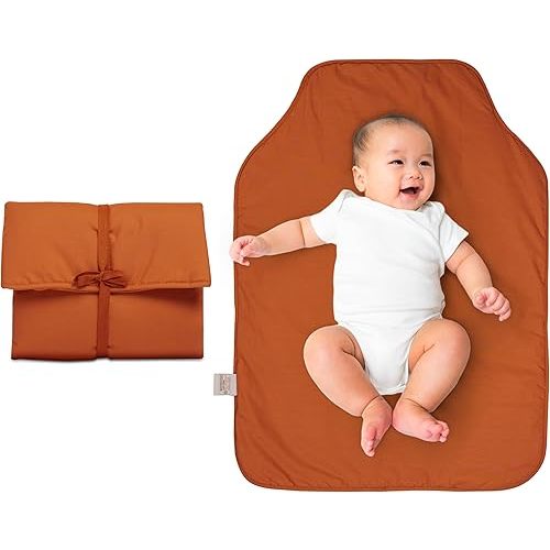 Natemia Baby Portable Diaper Changing Pad - Portable Changing Pad for Baby, Flexible Design for Travel, Machine Washable Percale Cotton, Made in Turkey, Baby Essentials