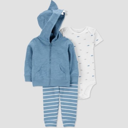 Carter's Just One You®️ Baby Boys' Teal Shark Top And Bottom Set - Blue