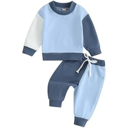 Fernvia Toddler Baby Girl Clothes 3 6 9 12 18 24 Months Fall Outfits Solid Long Sleeve Sweatshirt Tops + Pants Set