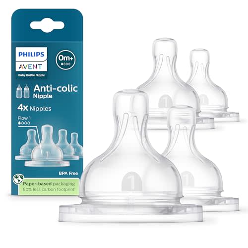 Philips Avent Anti-Colic Nipples - Flow 1, 4-Pack, SCY761/44