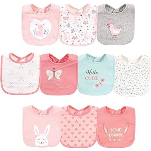 Hudson Baby Unisex BabyCotton Bibs - One Size