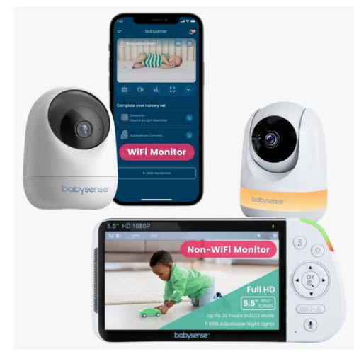 Babysense Full HD Baby Monitor with Camera and Audio & Bonus WiFi Secu