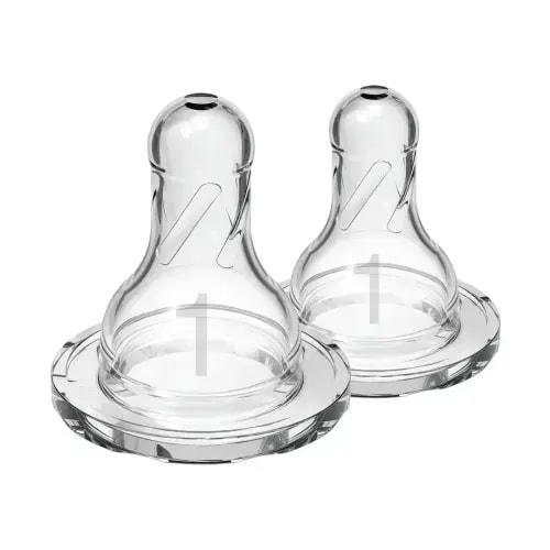 Dr. Brown’s Natural Flow® Narrow Baby Bottle Silicone Nipple, 2-Pack