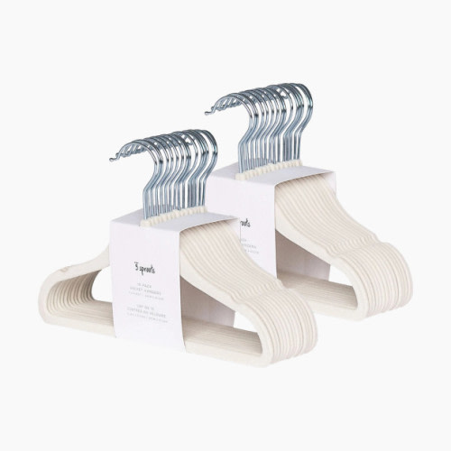 3 Sprouts Velvet Hanger - Cream, 30