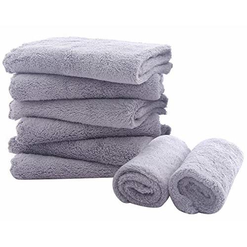 8 Pack Burp Cloths for Baby - 20" by 10" Ultra Absorbent Burping Cloth, Hand Washcloths, Newborn Towel - Milk Spit Up Rags - Burpy Cloths for Unisex, Boy, Girl - Burp Cloths Set (Grey)