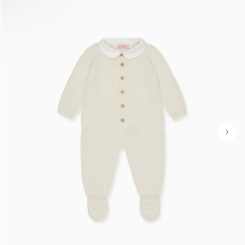 Ivory Marlo Cotton Baby Knitted Set | La Coqueta UK – La Coqueta Kids