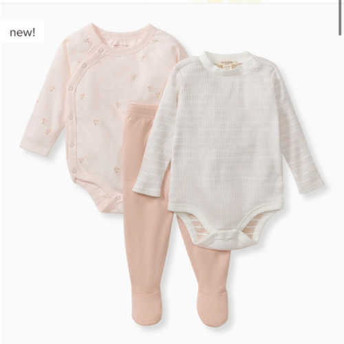 Ditsy Floret 3 Piece Bodysuit & Pant Set – Burt's Bees Baby