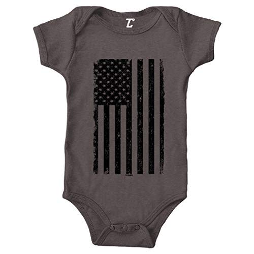 Tcombo Distressed Black American Flag - USA Bodysuit
