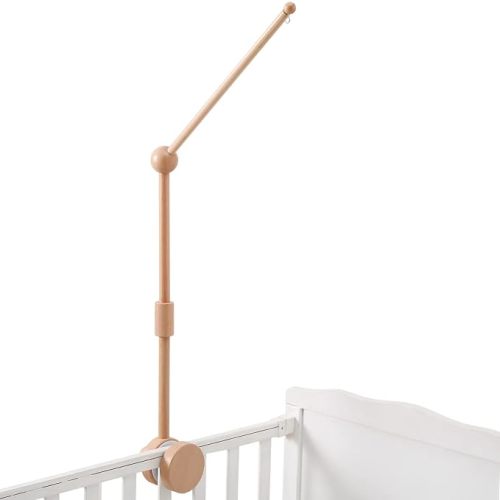 let's make Baby Crib Mobile Arm - Wooden Baby Mobile Crib Holder 31 inch for Mobile Hanging Baby Crib Attachment for Nursery Decor