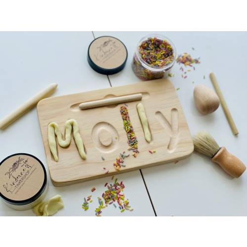 2 SIDED Heirloom Quality Custom Wooden Name Tracing Board, Cursive and block print, Montessori Inspired