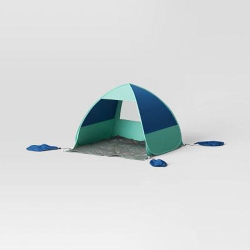 Beach Pop Up Shelter Blue/Green - Sun Squad™