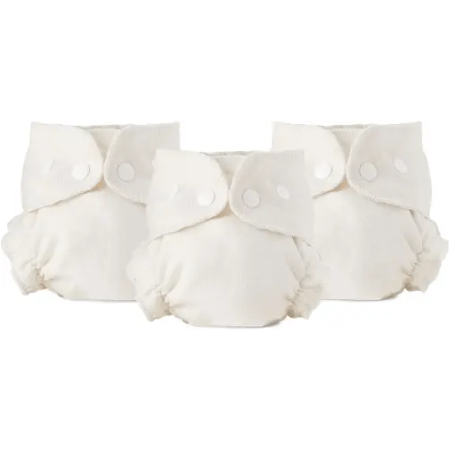 Esembly Cloth Diaper Inner, Trim-Fitting, Certified Organic Cotton, Reusable and Absorbent Leak-Proof Inserts with Snap Closure for Eco-Friendly Diapering, 3-Pack, Size 1 (7-17lbs)