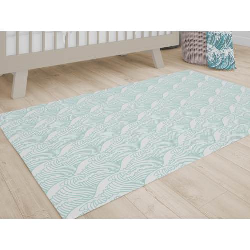 Ocean Nursery Rug, Wabe Baby Boy Nursery Decor, Toddler Boy Room, Coastal, Sea, Surf Decor, Aqua Nursery Rug, Baby Shower Gift, Tidal Baby