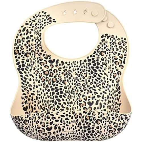 Three Little Tots Modern Silicone Baby Bib – Adjustable Fit Waterproof Catch Bibs (