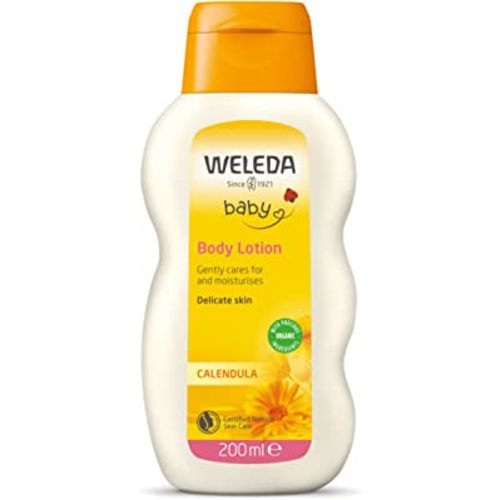 Weleda Baby Calendula Comforting Body Lotion, Plant Rich Moisturizer with Calendula, Chamomile, Sweet Almond and Sesame Oils, 6.8 Fl Oz