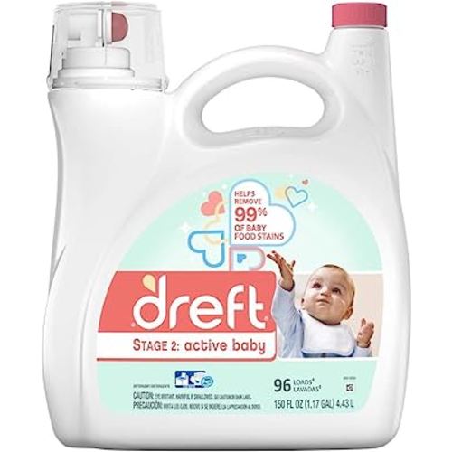 Dreft Dreft Stage 2: Active Baby Liquid Laundry Detergent, 96 Loads, 150 Fl Oz