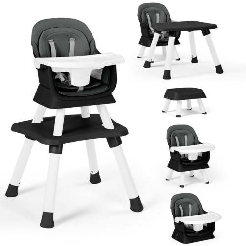 AILEEKISS 8 in 1 Baby High Chair, Toddler Dining Booster Seat for Eating, Grey
