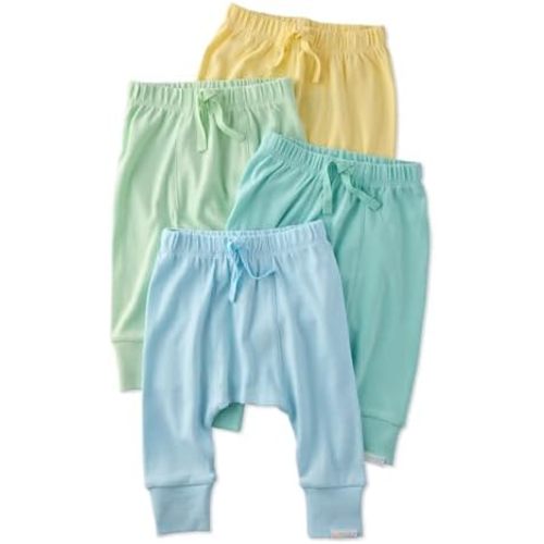 Baby Jordan 4-Pack Jogger Pants 100% Organic Cotton Bottoms for Boys & Girls