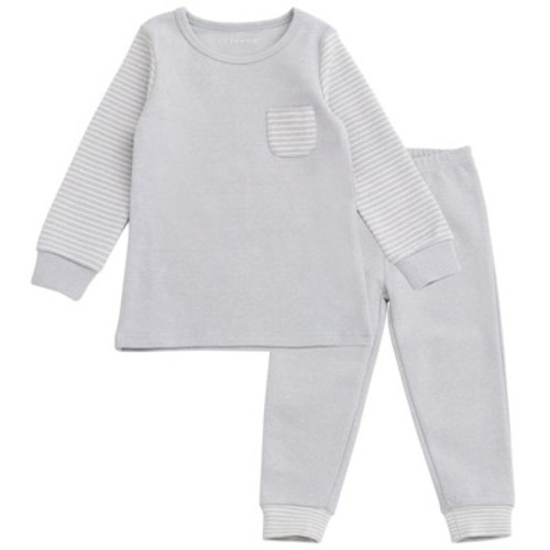 Cozeeme Infant Baby Boys Modal Layette T-Shirt and Pants Play Set Outfit Gray Stripes 12 Months