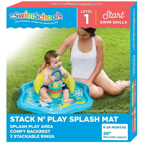 SwimSchool Infant Baby Pool Floats, Free Swimming, Super Buoyant – Ages 6-24 Months – Multiple Colors/Styles – Adjustable Canopies and Seats, Splash & Play Baby Floaties