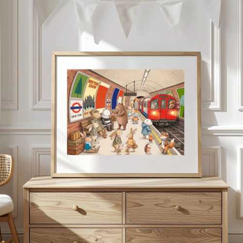Little subway. Nursery wall art , New York poster, kids room decor, nyc subway print