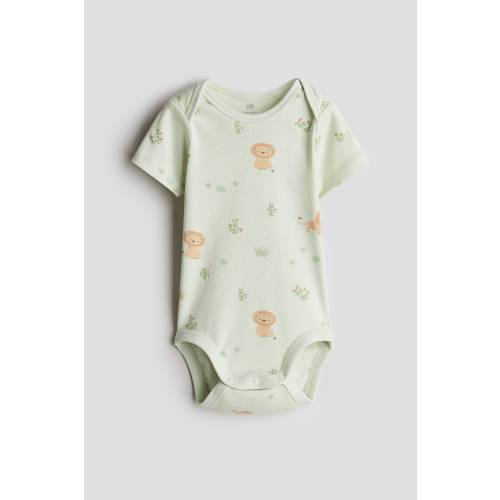 PRINTED BODYSUIT WITH LAP SHOULDERS
