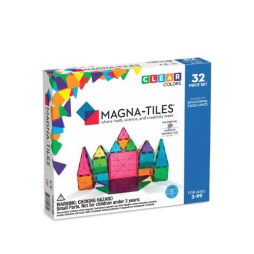 32 Pc. Clear Colors Magnetic Tiles Set - Ages 3+