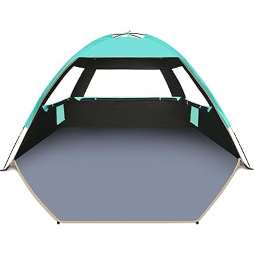 Gorich Beach Tent Sun Shelter for 3/4-5/6-7/8-10 Person with UPF 50+ UV Protection, Lightweight & Easy Setup Beach Shade Canopy, Portable Beach Shade Tent Beach Cabana