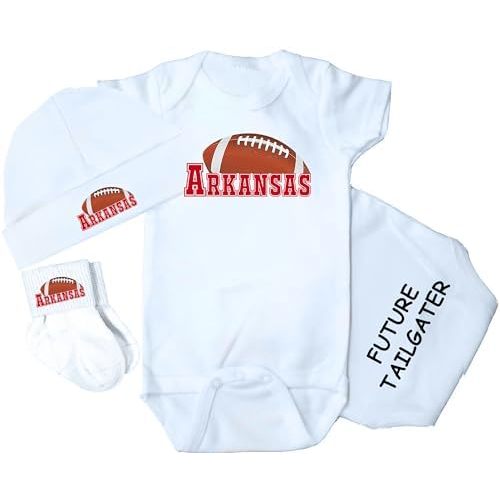 3 Piece Baby Clothing Set for Arkansas Football Fans