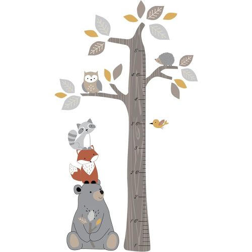 Lambs & Ivy Woodland Forest Tree with Animals Kids Growth Chart Wall Decals