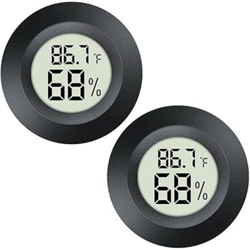 2 Pack Mini Digital Hygrometer Gauge Indoor Thermometer, LCD Monitor Temperature Outdoor Humidity Meter for Greenhouse Jars Incubators Guitar Case, Fahrenheit (℉) or Celsius(℃)