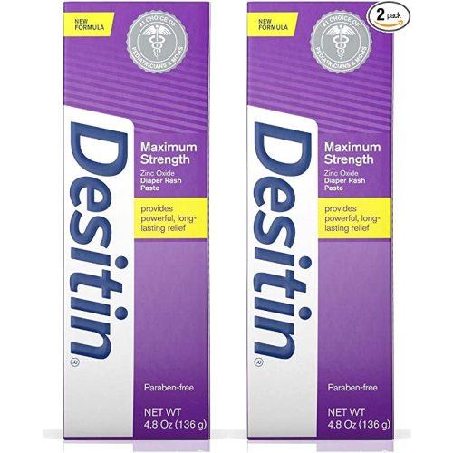 WSED Maximum Strength Baby Diaper Rash Cream with 40% Zinc Oxide for Diaper Rash Relief & Prevention (2 Pack)