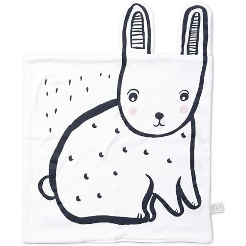 Wee Gallery Organic Snuggle Blanket (Bunny) - for Babies, Cotton Jersey and Sherpa, Soft Soothing Plush Blankie, Lovey, Baby Gift for Newborn Boys and Girls