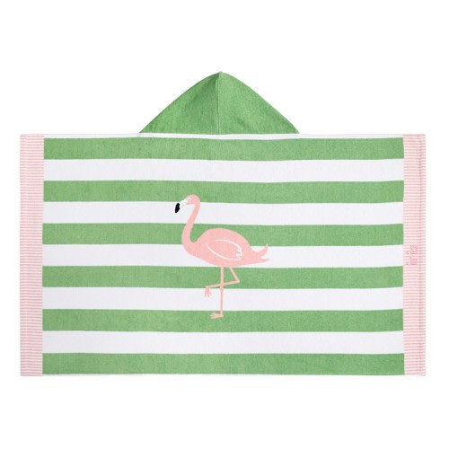 Rugby Stripe Flamingo Beach Hooded Towel