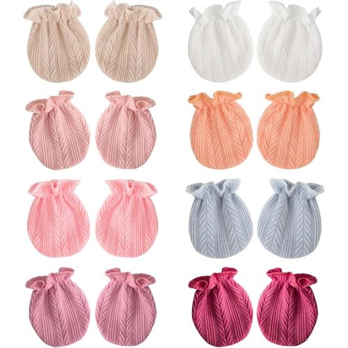 BQUBO Newborn Infant Toddler Mittens No Scratch Cotton Elastic Wrist Gloves Hypoallergenic for 0-6 Months Baby Boys Girls