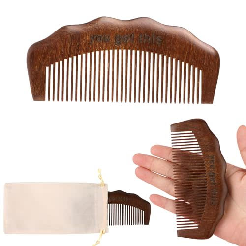Wooden Labor Comb, Birth Comb for Labor Sandalwood Natural Birthing Comb Labor and Delivery Essentials Pregnancy Gift for Pregnant Women, with Cloth Bag