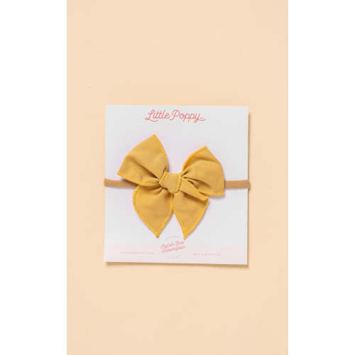 Mustard Summer Poplin Headband Bow